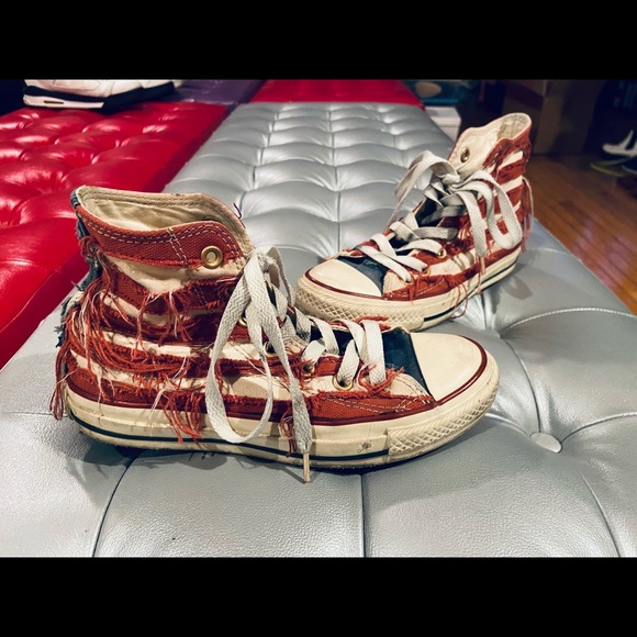 Ultra RARE Converse All Star Chuck Taylor Stone Washed Denim Frayed Jean - Picture 4 of 7